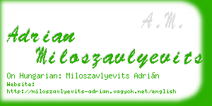 adrian miloszavlyevits business card