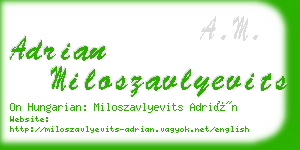 adrian miloszavlyevits business card